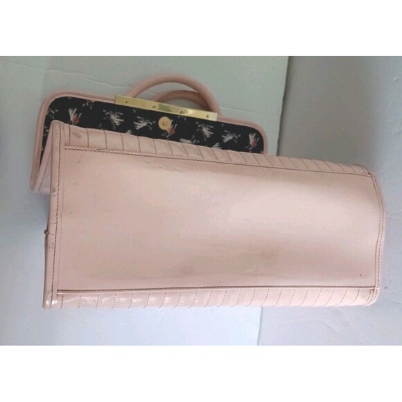 Ted Baker London Handbag Purse Patent Leather Quilted Tote Baby Pink Feminine - Picture 11 of 16